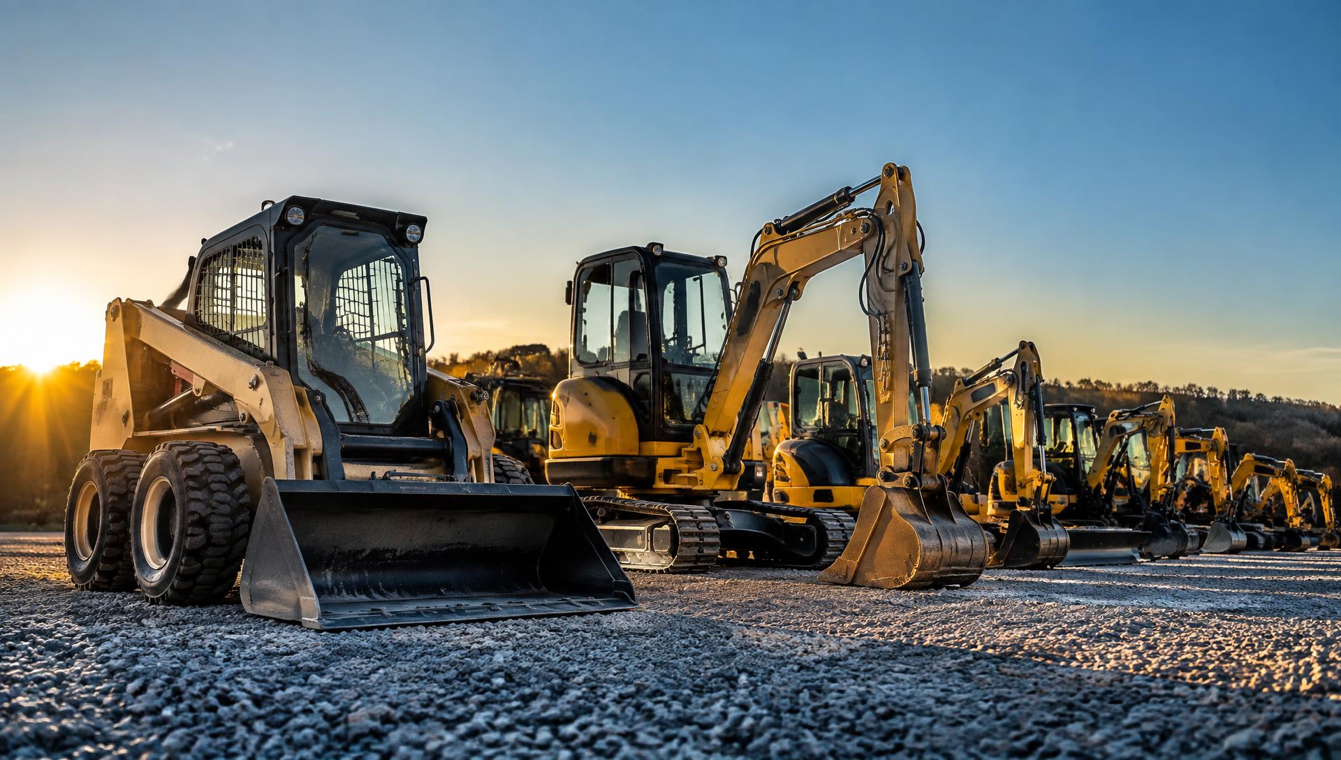Heavy equipment lineup at Elite Equipment
